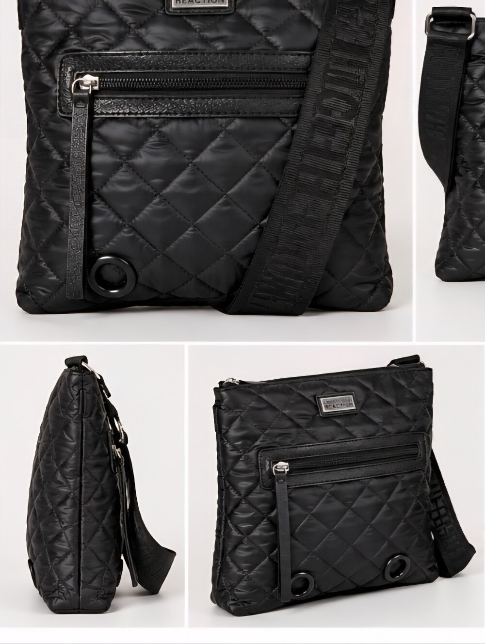 Kenneth Cole Black Quilted Crossbody Puffer Bag